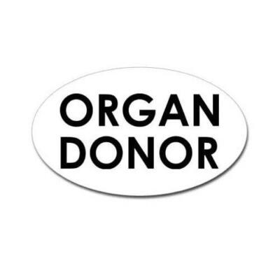 Organ Donor Sticker Decal
