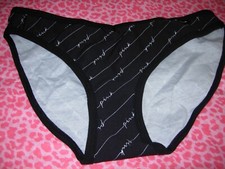 Victoria's Secret PINK LOGO V-Cut Cotton Black Bikini Rare Pantie S XL NWT