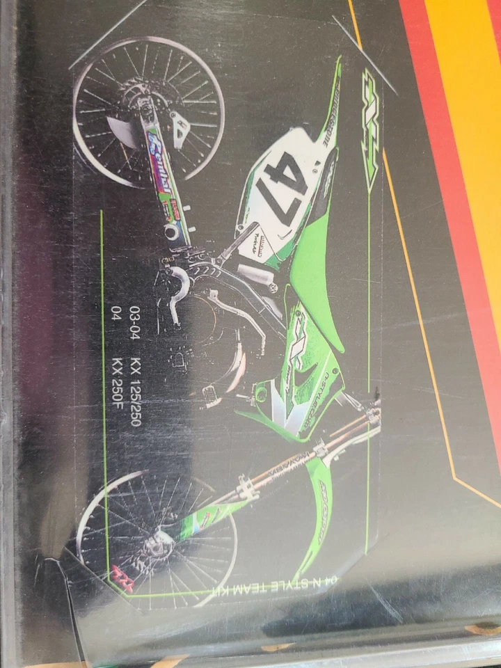 Kawasaki 03 04 kx125 250 125 04 kx 250 kit gráfico y asiento Foto 3 de 4