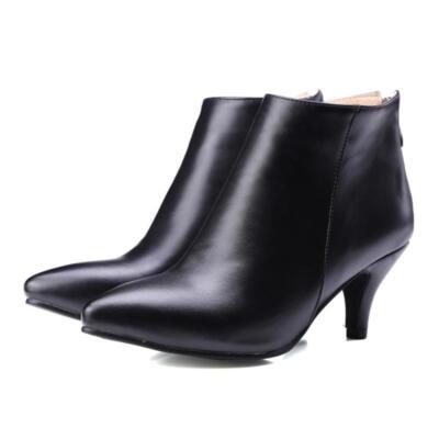 Damen Stiefeletten Spitz Stilettoabsatz Pumps Reißverschluss Chelsea Schuhe Sexy