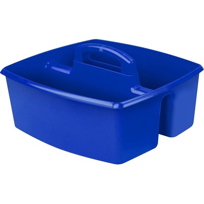 Storex Large 2 Compartment Cubby Bin, 6-Pack Blue