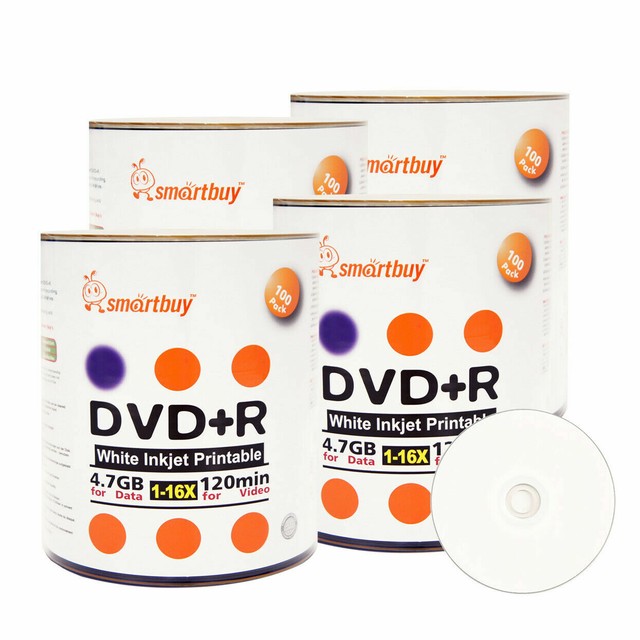 400 Kodak 16x Blank Dvd-r DVDR 4.7gb White Inkjet Hub Printable Disc ...