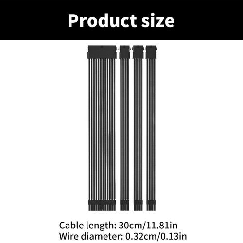 Flexible 18AWG Power Supply Cable Extensions for Computers, 1x24Pin, 1x8Pin 2x8P - Picture 8 of 10