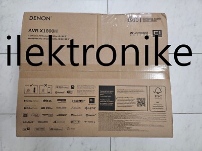 NEW Denon AVR-X1800H 7.2 Channel 8K Ultra HD 80W AV Receiver HEOS Built-In