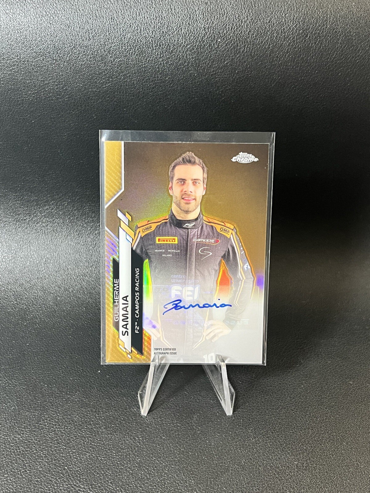 2020 Topps Chrome Formula 1 Gold Refractor /50 Guilherme Samaia #F1A-GL Auto