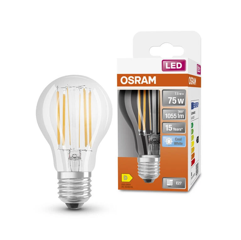 10x Osram LED Star Classic A 75 Birne E27 kaltweiß 7,5W = 75W EEK:D (Spektr A-G) - Bild 3 von 4