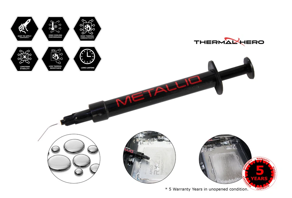 THERMAL HERO METALLIQ (2g) LIQUID METAL PASTE for CPU | Xbox PS4 PS5 - Image 3 of 4