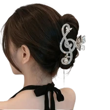 Sparkling Treble Clef Hair Clip – Fancy Updo Barrette for Women