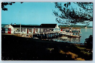 c1960 Boothbay Harbor Maine Postcard Rapelye's Hickory Dickory Dock Road End