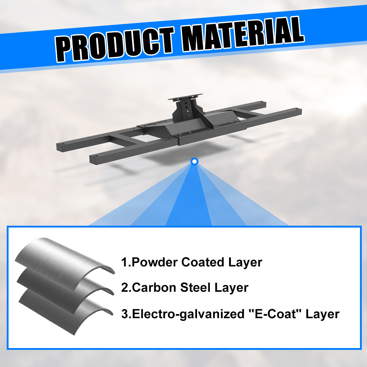 Adjustable Width 56''-65'' Spare Tyre Carrier For 2020-2025 Jeep Gladiator 