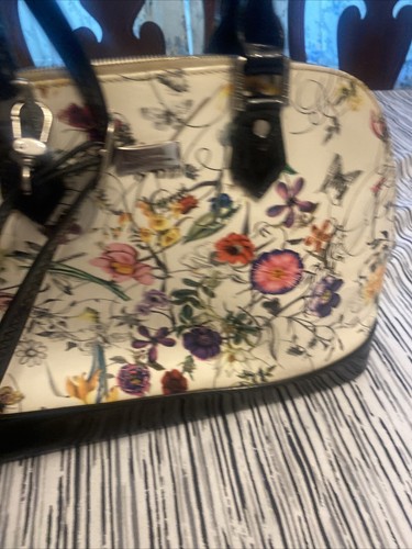 Serenade Genuine Leather Tote Handbag W/Dust Bag Strap 18” Handle 7”-10”x13.5” - Picture 3 of 11