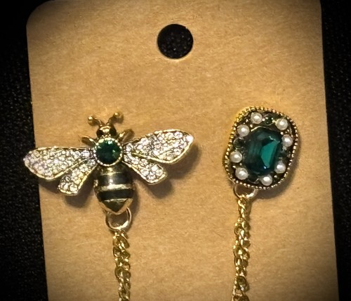 Schöne Vintage Stil Honigbiene & grüne Strasssteine Modeschmuck Anstecknadel - Bild 4 von 24