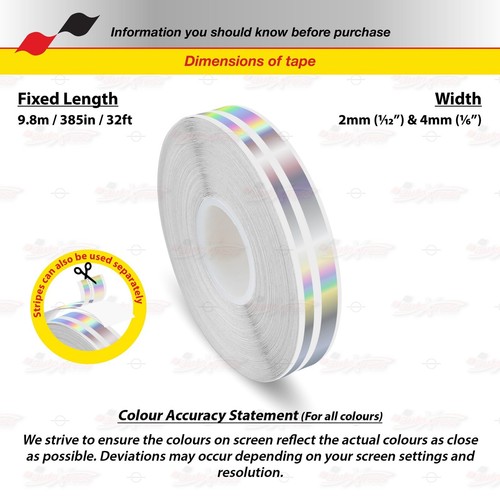 1/12" & 1/6" PIN STRIPES Car Motorcycle Truck Twin Lines TAPE Vinyl Stickers - Bild 3 von 51