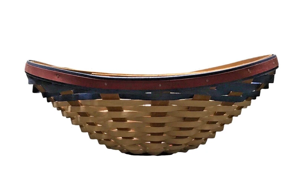 NOS LONGABERGER PATRIOTIC SWOOPS BOWL W/ LINER - RED TAN BLUE - RARE !! NWT - Image 3 of 4