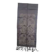 Patrick Francis Celtic Knot Scarf 100% Pashmina 70" Charcoal Gray Book of Kells