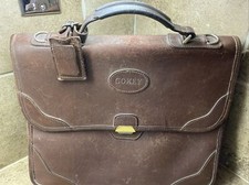 Vintage ORVIS GOKEY Heavy Saddle Leather Briefcase Messenger Bag MADE IN USA