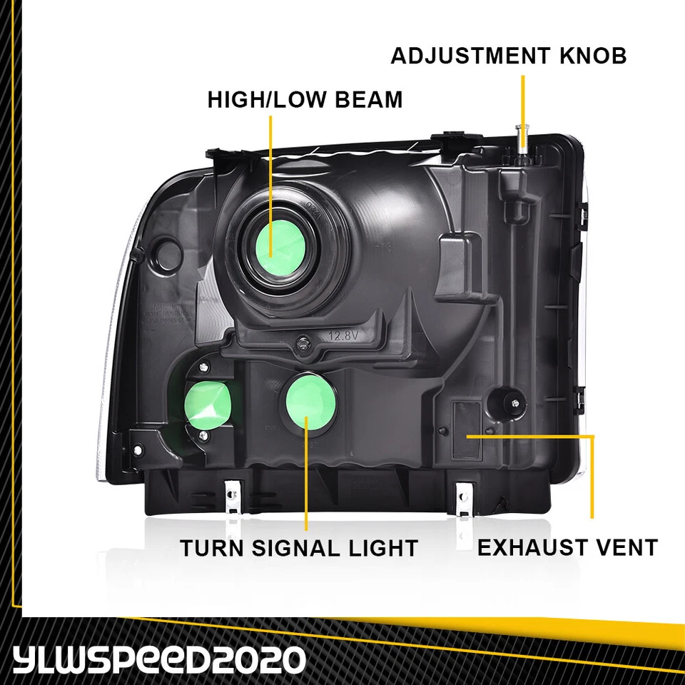Faros izquierda y derecha aptos para Ford F250 F350 Super Duty Excursion DRL 1999-04 Foto 3 de 4