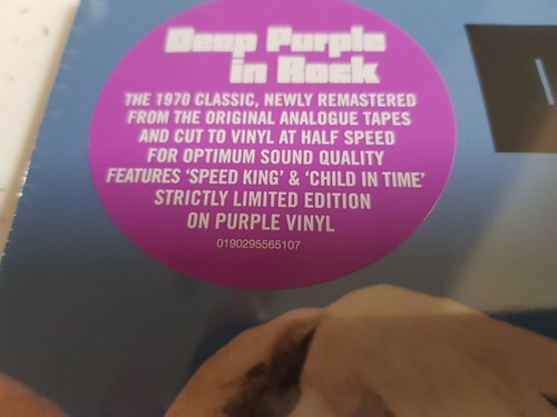 Deep Purple - In Rock - 12" Purple Vinyl Album -New / Sealed Remastered - Picture 3 of 6