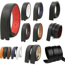 120cm Men Leather Belt Genuine Leather Strap For Ratchet Pin Buckle No Buckle