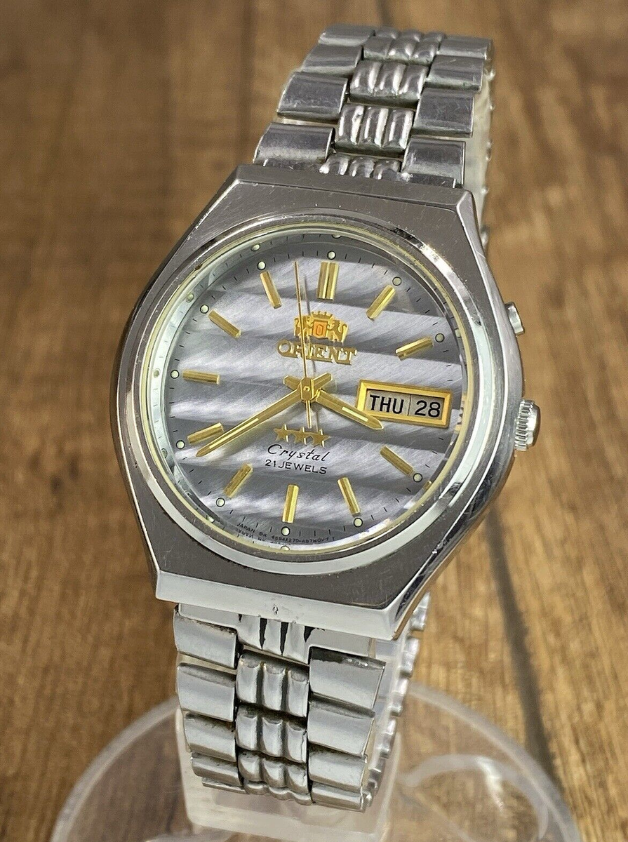 Orient Crystal 3 stars Silver Wave vintage automatic 21 jewels Japan mens watch Orient Crystal 3 stars Silver Wave vintage automatic 21 jewels Japan mens watch