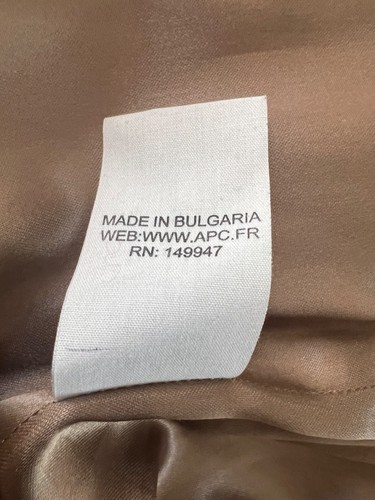 APC Trench Coat Houndstooth Gabardine "Emilien" Beige Raincoat LARGE NWOT - Picture 7 of 10