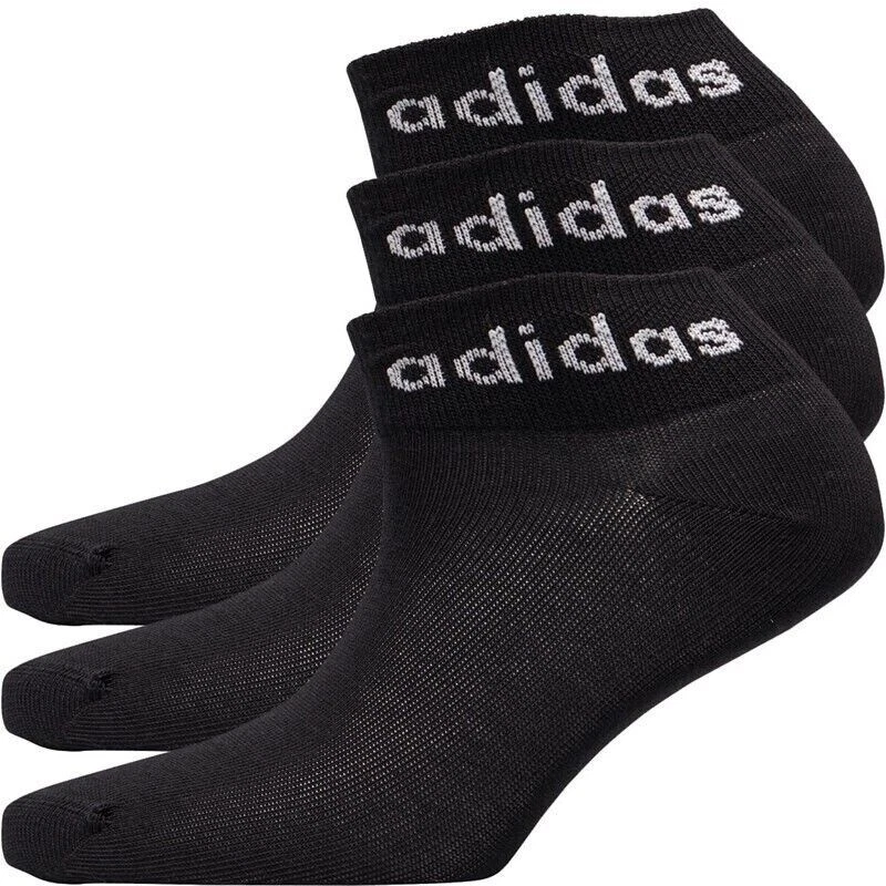 6 PAIRS ADIDAS ANKLE SOCKS SIZE 14 15 16 17 TRAINERS BLACK WHITE XL 51-54 3 PACK