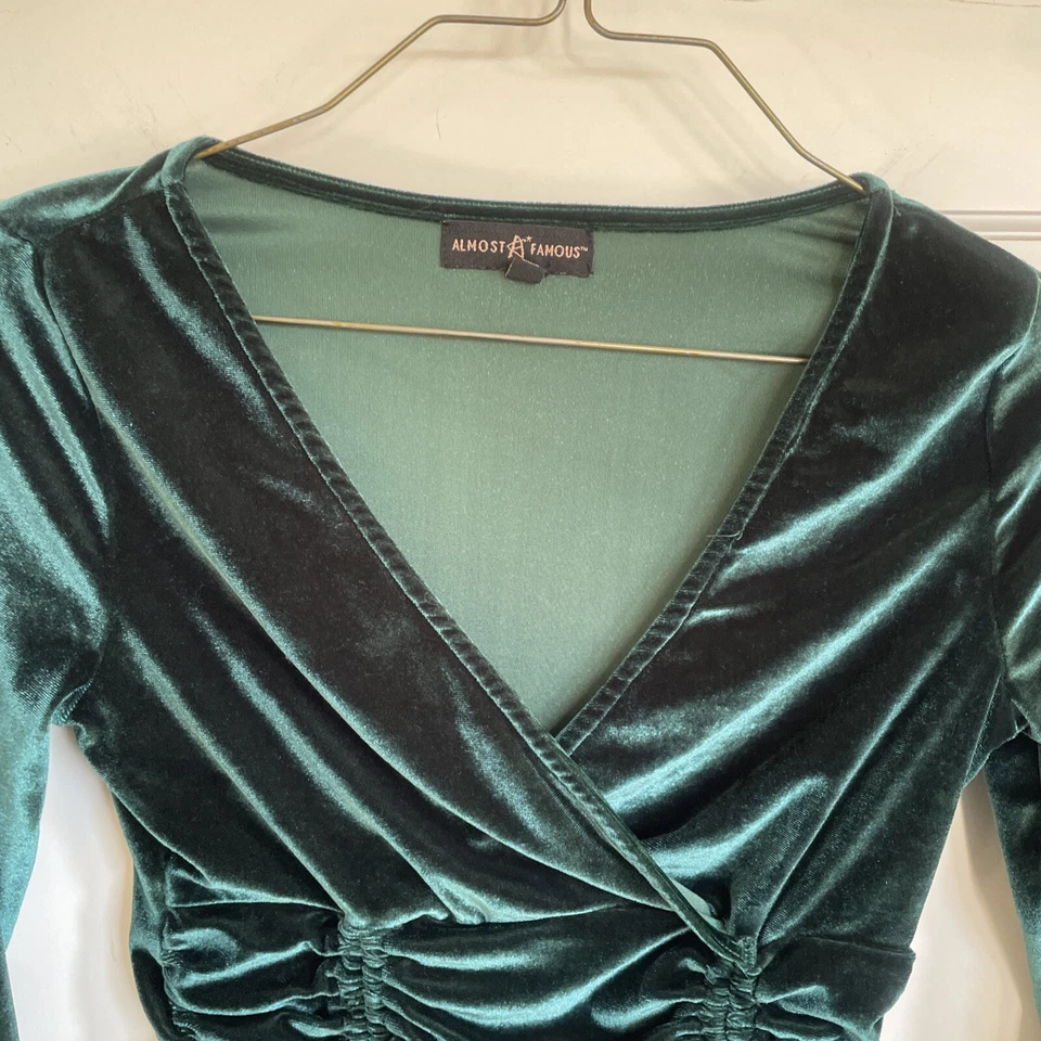 Top corto vintage Y2K de terciopelo acanalado para mujer talla M caprichoso hada boho grunge años 90 Foto 4 de 4