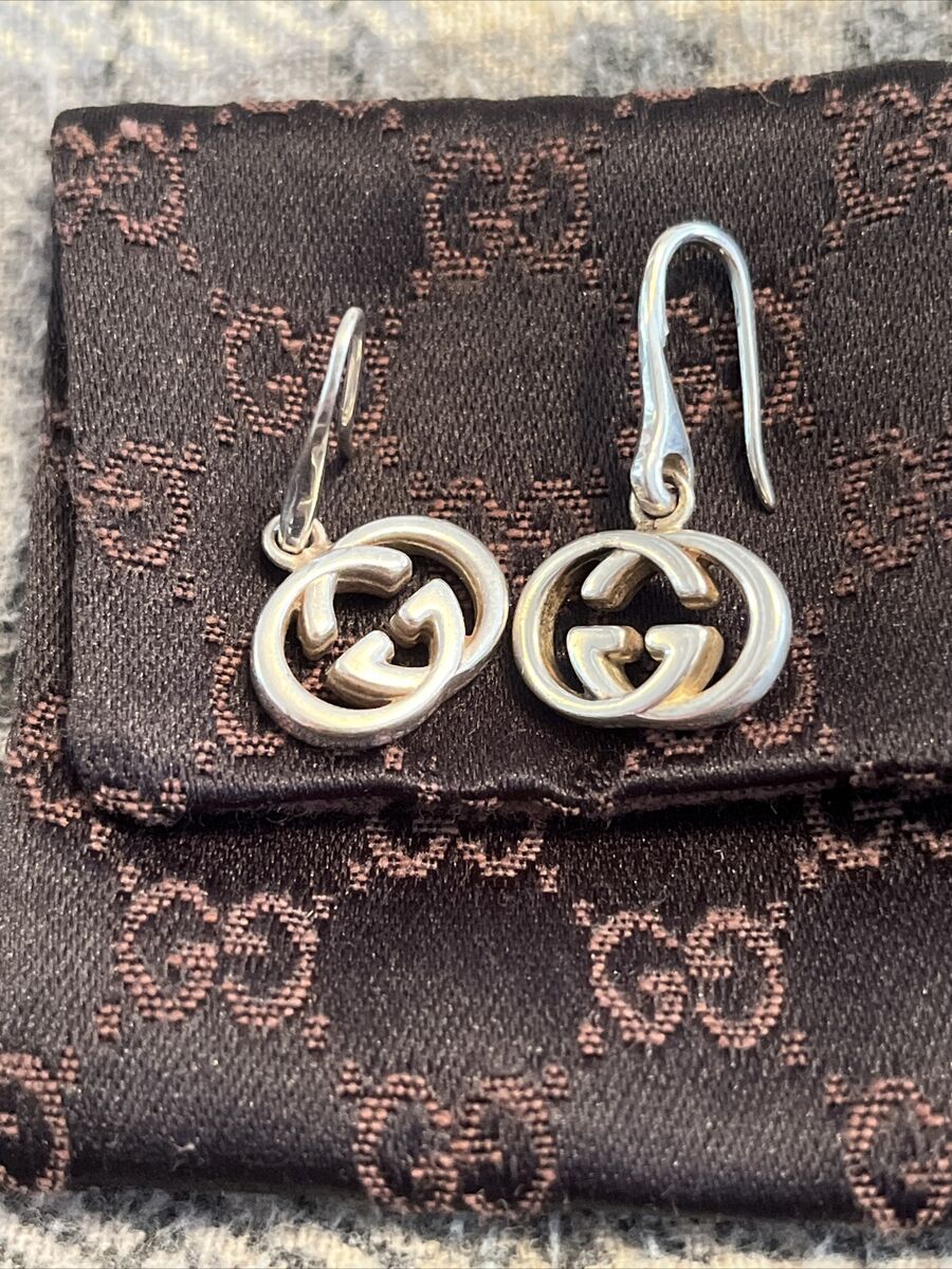 Gucci Britt 925 Silver GG Iconic Earrings | eBay Gucci Britt 925 Silver GG Iconic Earrings | eBay
