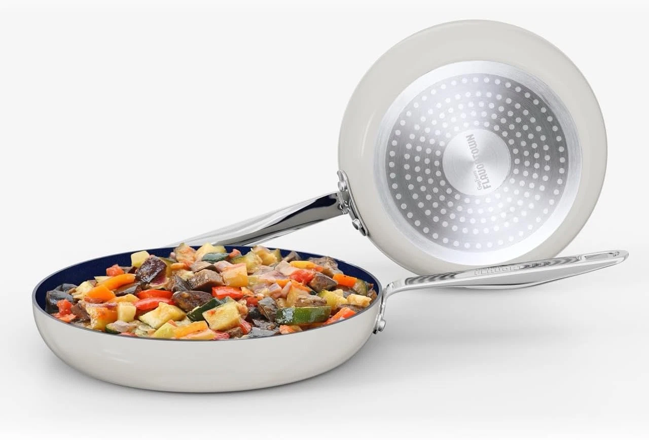 Guy Fieri Flavortown Nonstick Ceramic Frying Pan Set, 10" & 12", Easy-Clean