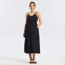 Women's Double Strap Smocked Waist Midi Dress - Universal
