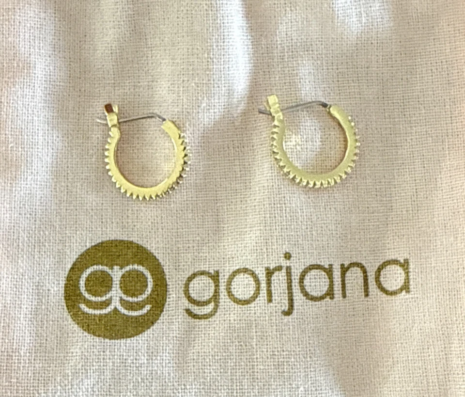 Gorjana Shimmer Huggies 18k Gold Plated NWOT - Image 3 of 4