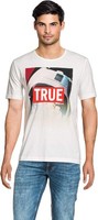 Mustang Herren Basic T-Shirt Kurzarmshirt Freizeitshirt, Beige, S