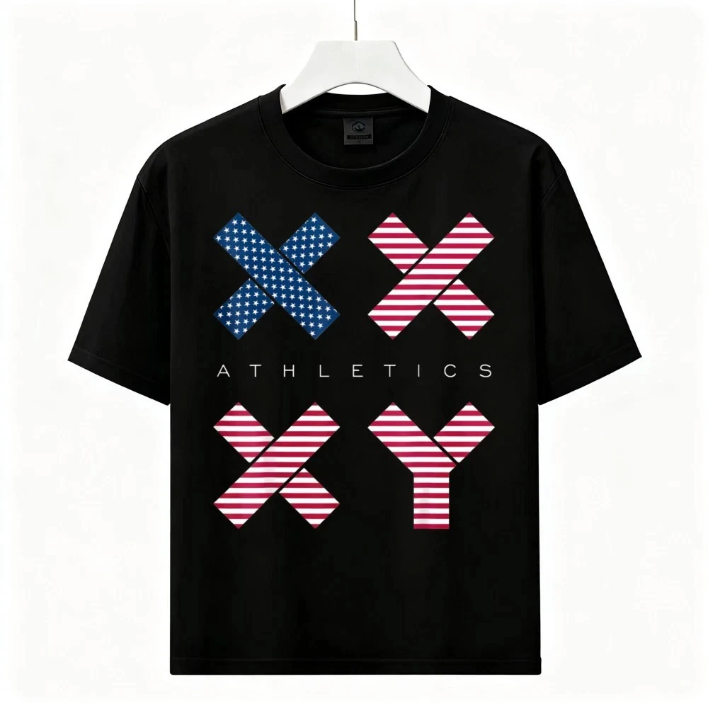 Unisex Trendy Patriotic XX XY Athletic Print Tee | Workout & Casual Hang T-Shirt - product detail image 1