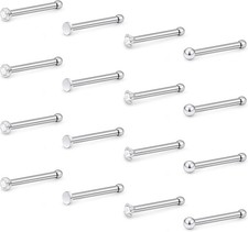 Hoeudjo Nose Studs Surgical Steel Cubic Zirconia bone nose ring, silvertone