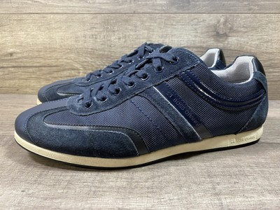 Hugo Boss Sneakers Shoes Lace Up Blue Leather Mens Size EU  display picture 1