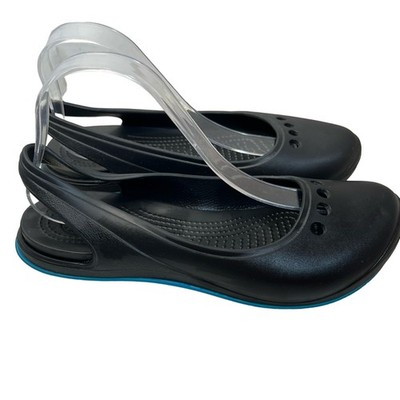 Crocs Kadee Black Slip On Slingback Flats Comfort Shoes Women s Size 10