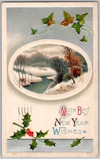 Antique Postcard Canfield and Lewis St Greetings Flint, MI 1910s