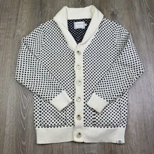 Long Wharf Supply Co Edgartown SeaWell Cardigan Sweater Men's S Small Blue White