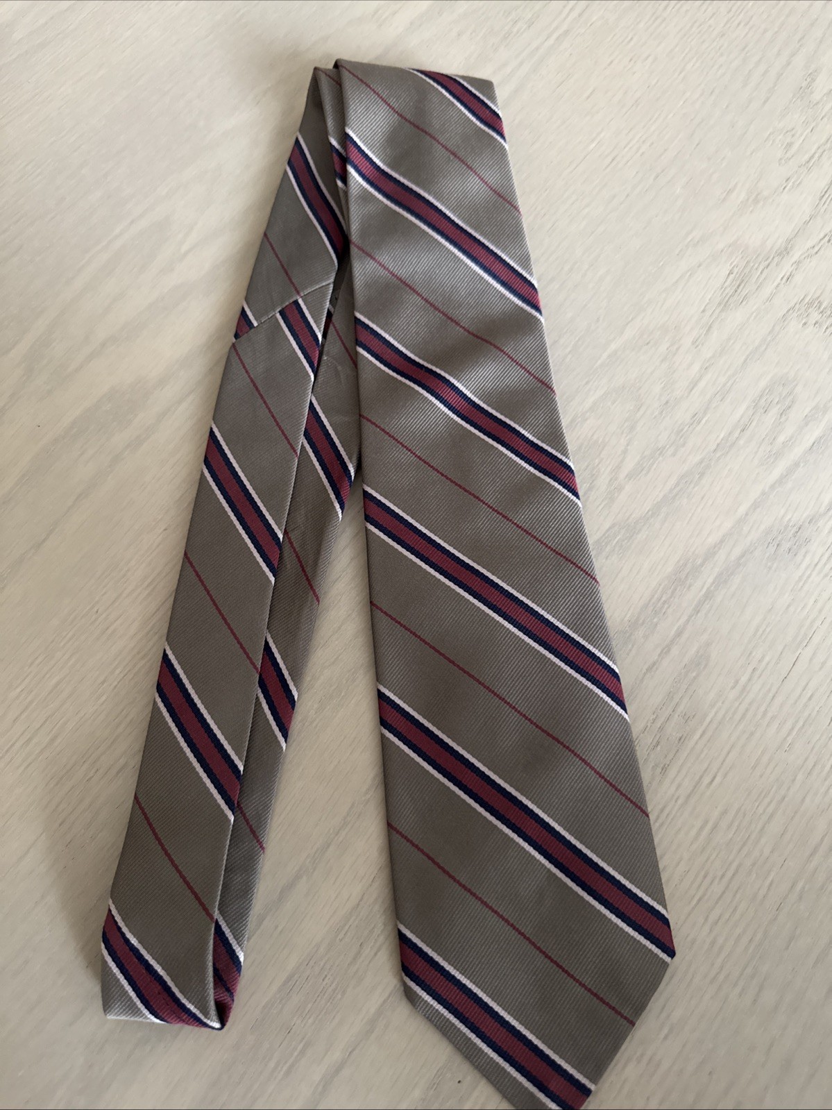 Brooks Brothers Men's Silk Brown Red Pink  Striped Tie Made In USA  3.25x56