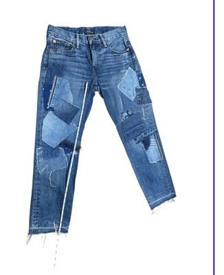 Polo Ralph Lauren Jeans Distressed Patchwork Size 25 boyfriend cut 