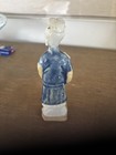 Vintage Chinese Porcelain Guanyin Kwan Yin Figurine Holding Scroll Blue White 8” — photo 3