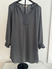 Banana Republic Blue Multi Geometric Print Long Sleeve Tunic Dress Women’s Sz 6