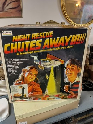 1979 Gabriel CHUTES AWAY Night Rescue Target drop game w/Box