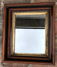 Antique Victorian Shadow Box Wooden Frame Mir...