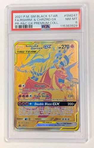 Reshiram & Charizard-GX graded PSA 8 for sale on eBay
