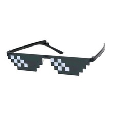 Flat Top Narrow Cat Eye Funky Party Shade Rimless Shield Sunglasses Black