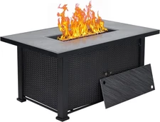 52in Propane Fire Pit Table Outdoor 50000BTU 2 in 1 Rectangular Propane Fire Pit