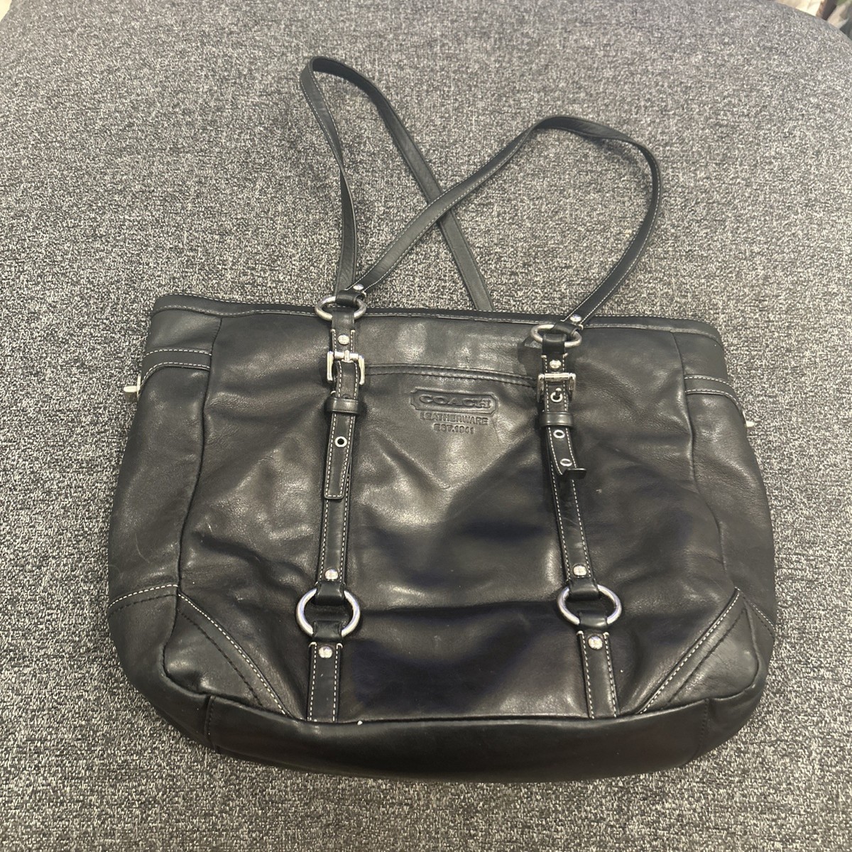 Vintage Coach Y2K Leather Tote Bag Zip Top | eBay