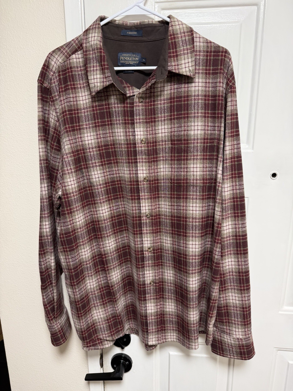 Pendleton Fireside Plaid Wool Blend Button-Up Shi… - image 1