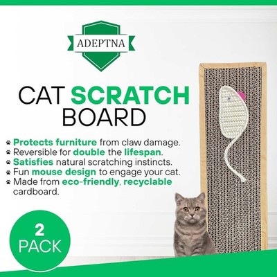 2er Pack Katzenkratzbretter mit Katzenminze - Wendekarton Katzenkratzpads